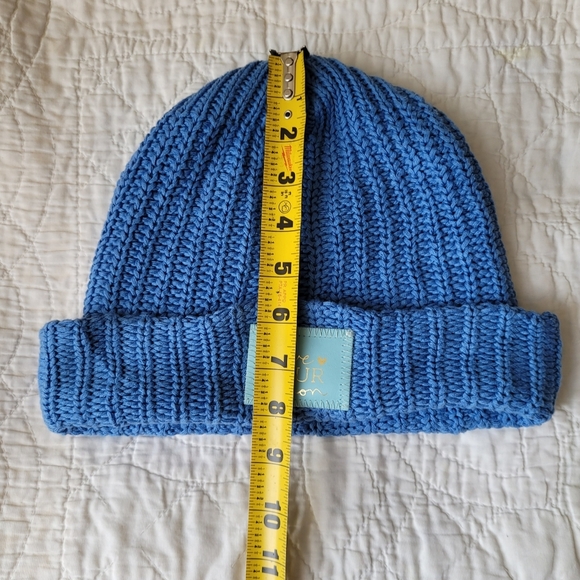 LOVE YOUR MELON CUFFED BEANIE KNIT TOQUE BLUE GOLD FOIL ONE SIZE - Picture 9 of 12